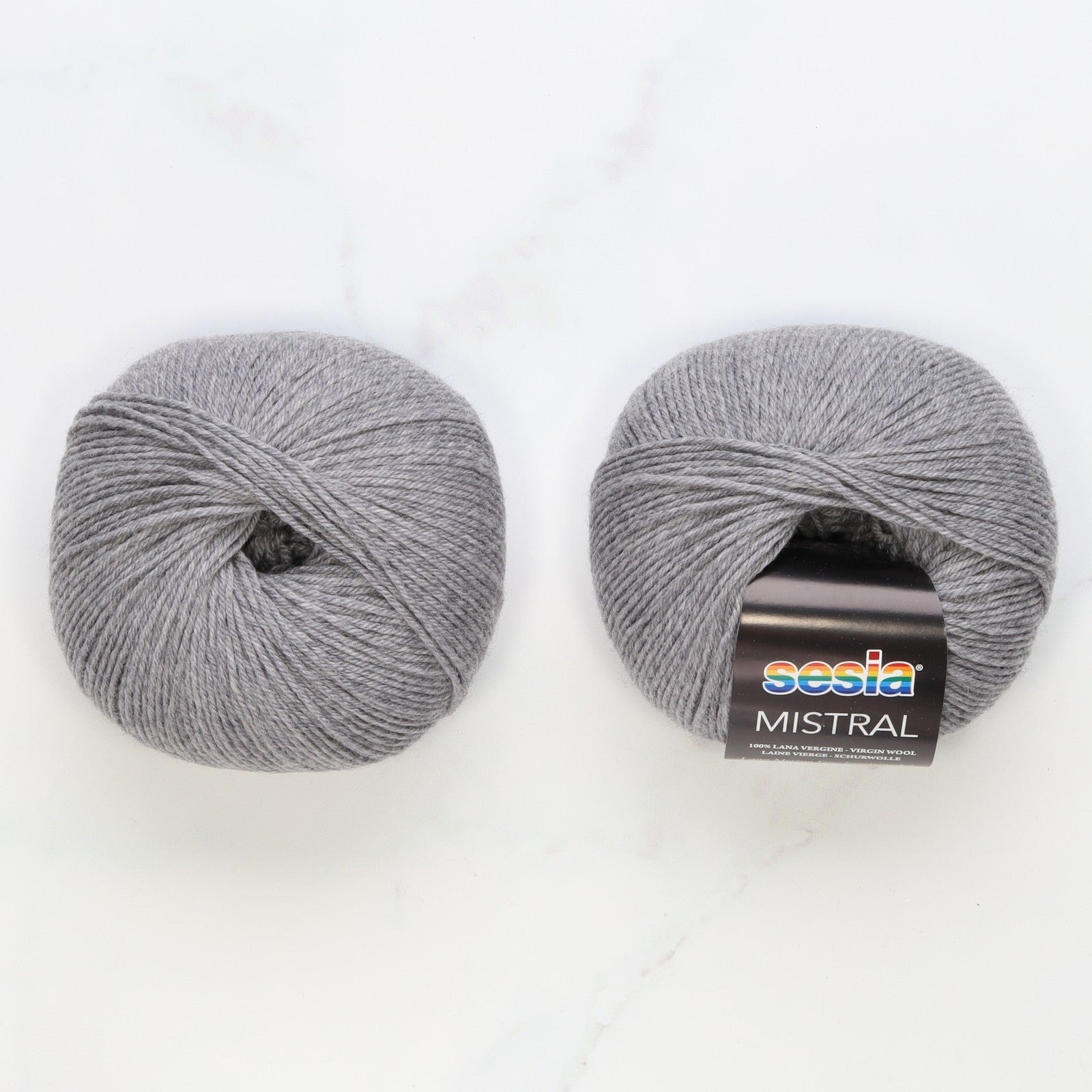 Sesia Mistral in colourway Mid Grey heather – 4ply weight wool yarn