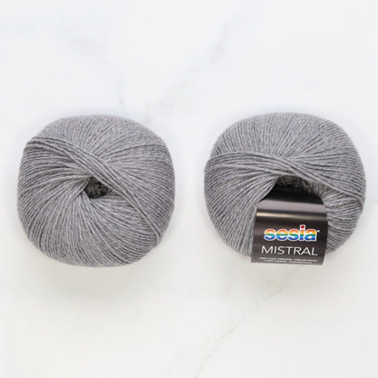 Sesia Mistral in colourway Mid Grey heather – 4ply weight wool yarn