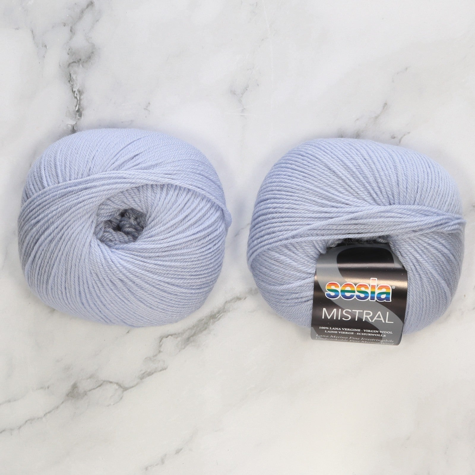Sesia Mistral in colourway Baby Blue – 4ply weight wool yarn