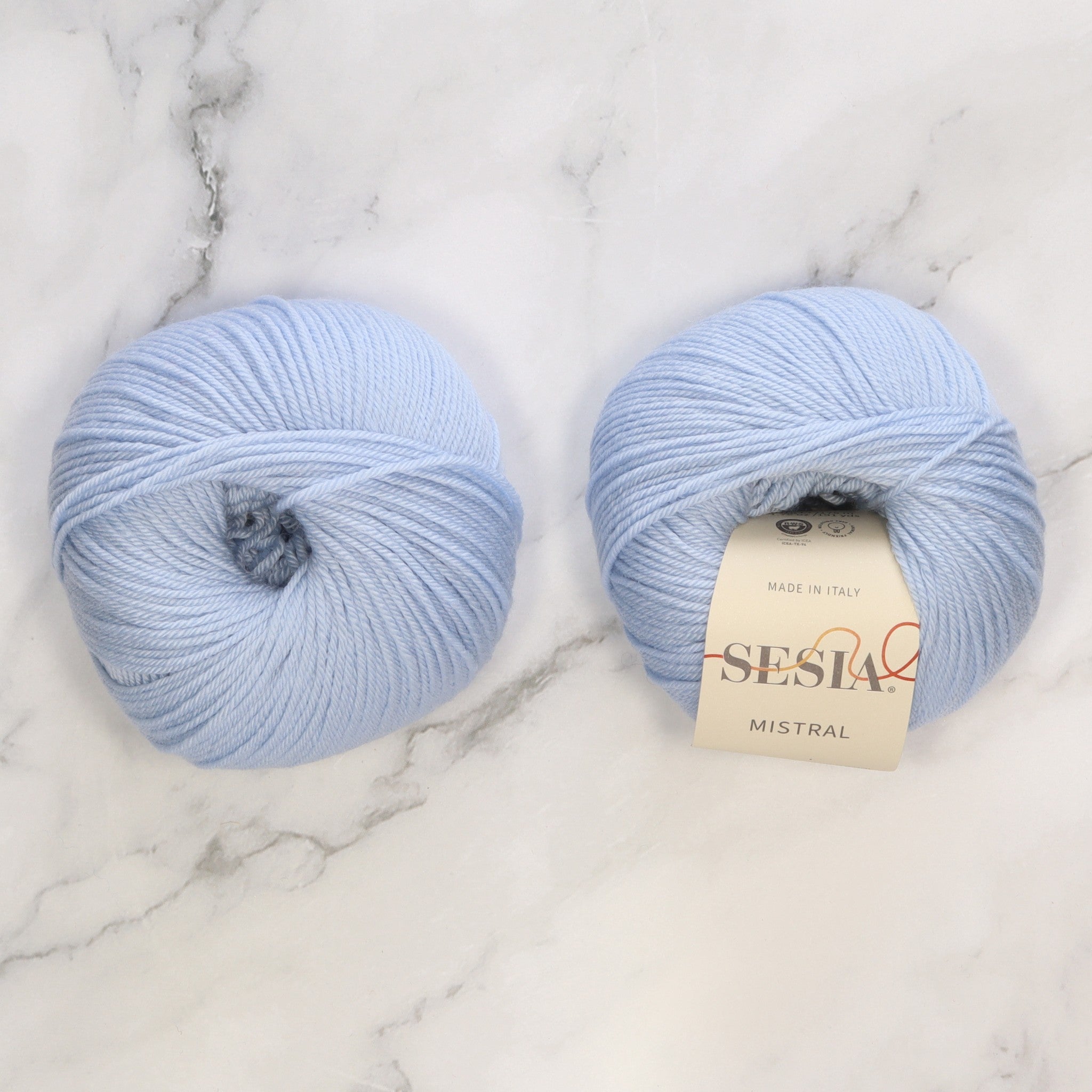 Sesia Mistral in colourway Powder Blue – 4ply weight wool yarn