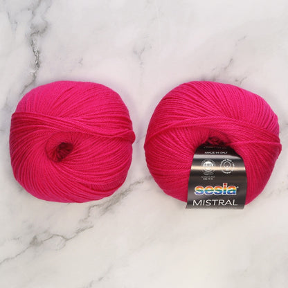 Sesia Mistral in colourway Fuchsia – 4ply weight wool yarn