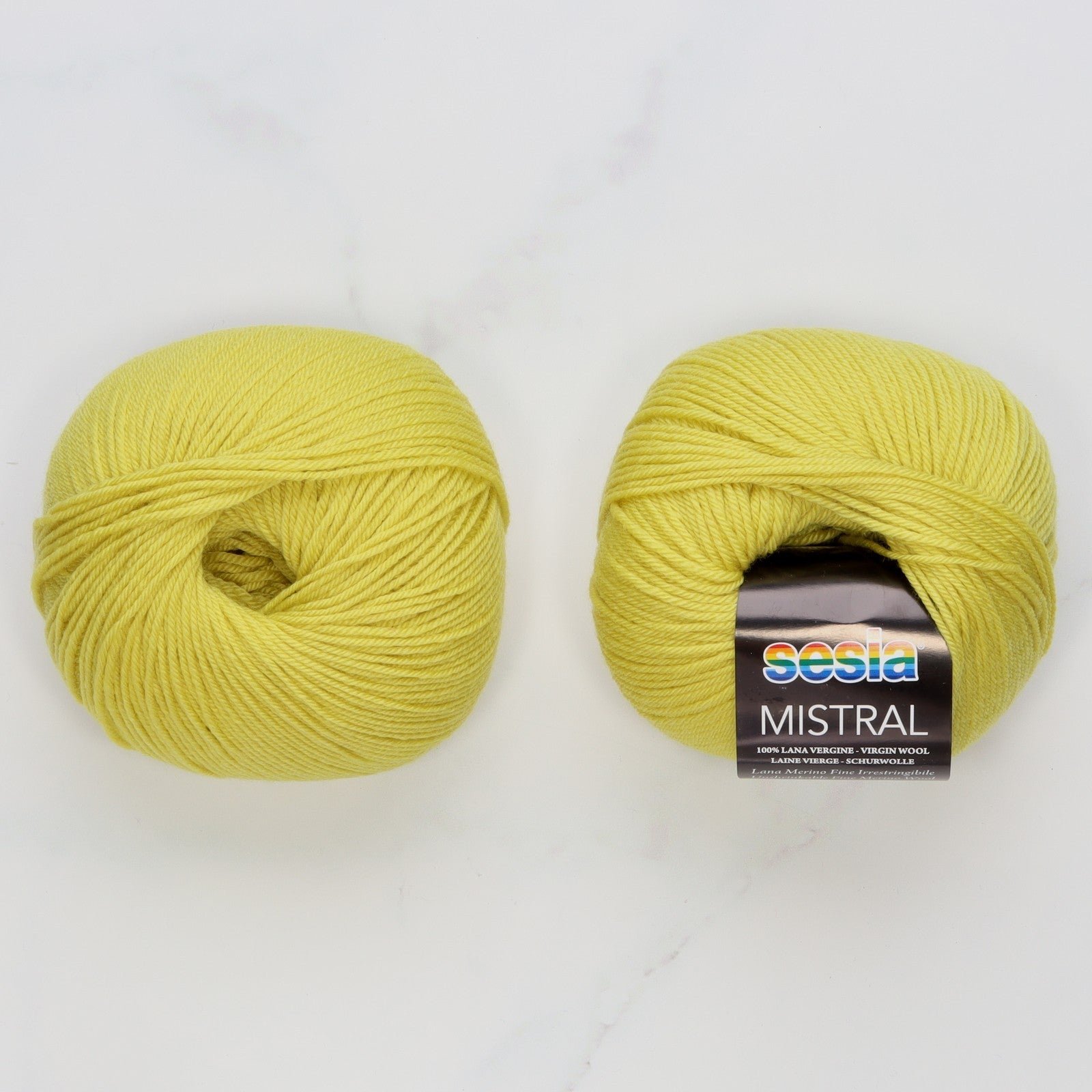 Sesia Mistral in colourway Lemon – 4ply weight wool yarn