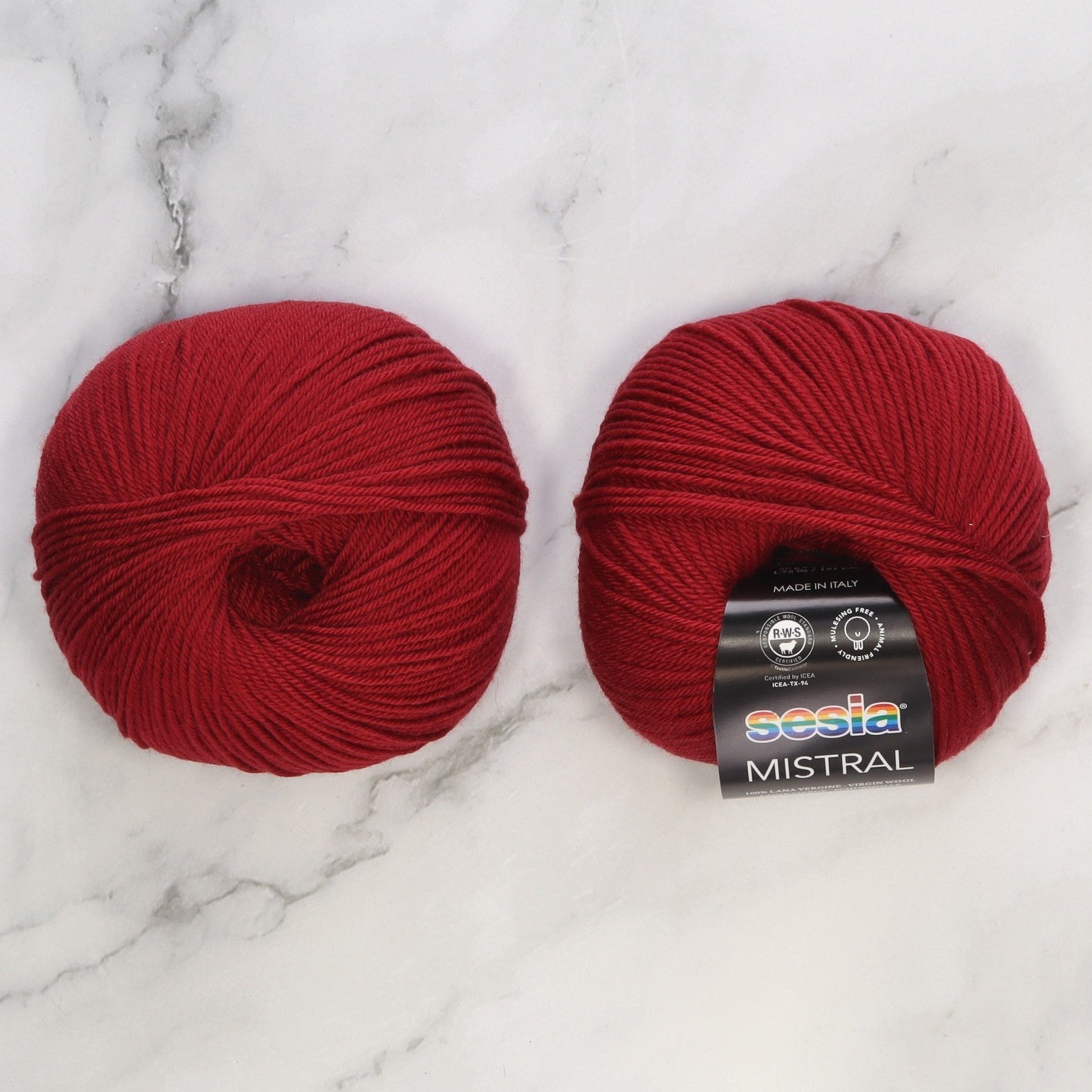 Sesia Mistral in colourway Dark Red – 4ply weight wool yarn