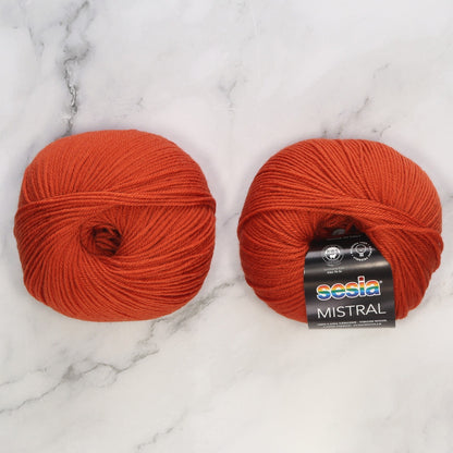 Sesia Mistral in colourway Dark Orange – 4ply weight wool yarn