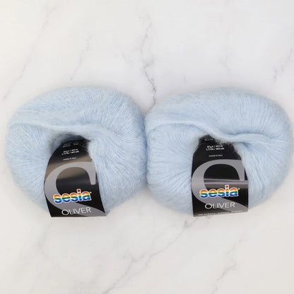 Sesia Oliver in colourway Dusky Blue – 2ply weight alpaca, nylon yarn