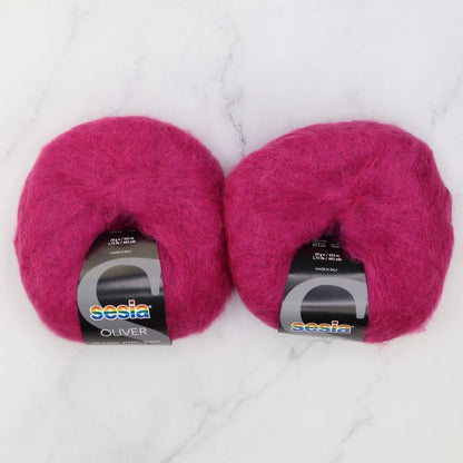Sesia Oliver in colourway Hot Pink – 2ply weight alpaca, nylon yarn