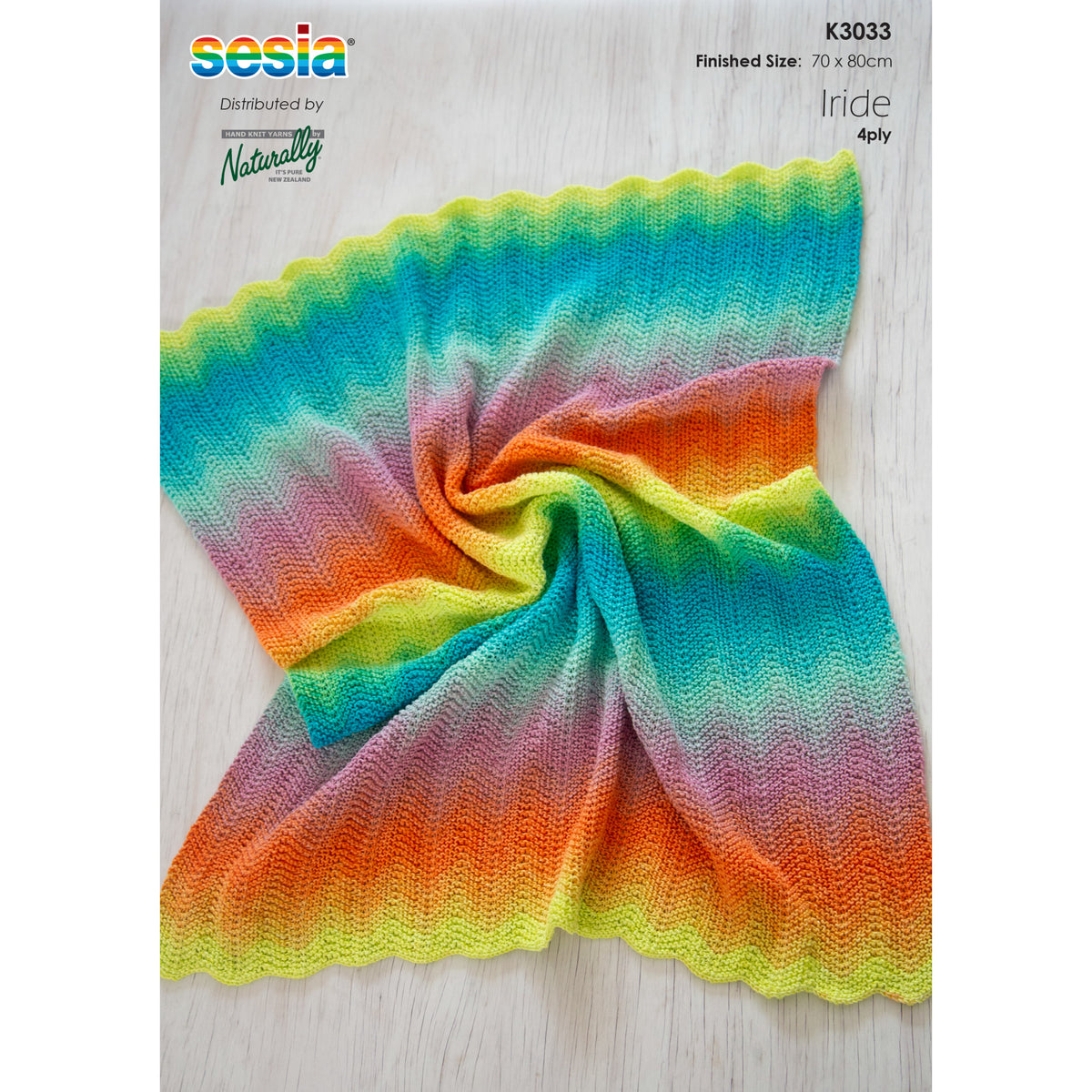 Ripple Baby Blanket Kit in Iride – the pattern leaflet