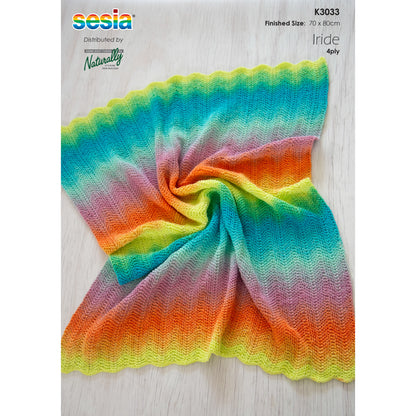 Ripple Baby Blanket Kit in Iride – the pattern leaflet
