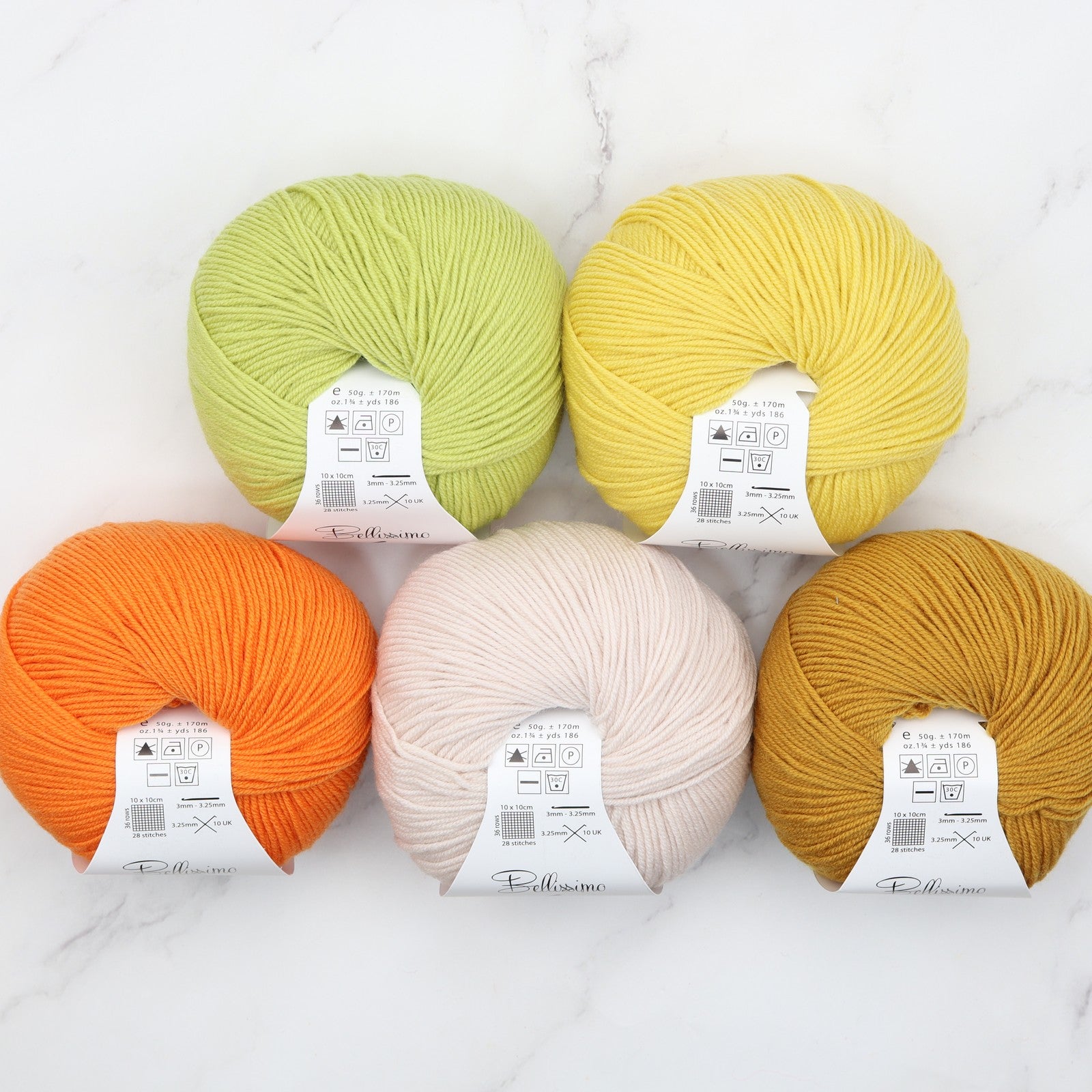 Westknits Shawlography kit in Bellissimo 4, colourway Citrus
