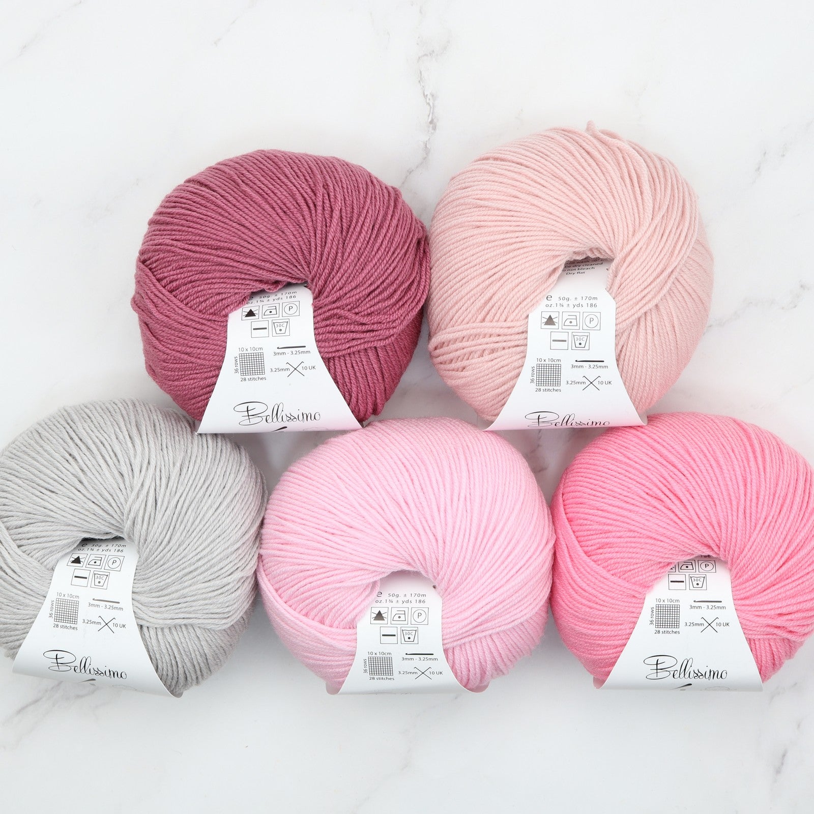 Westknits Shawlography kit in Bellissimo 4, colourway Mulberry Blush