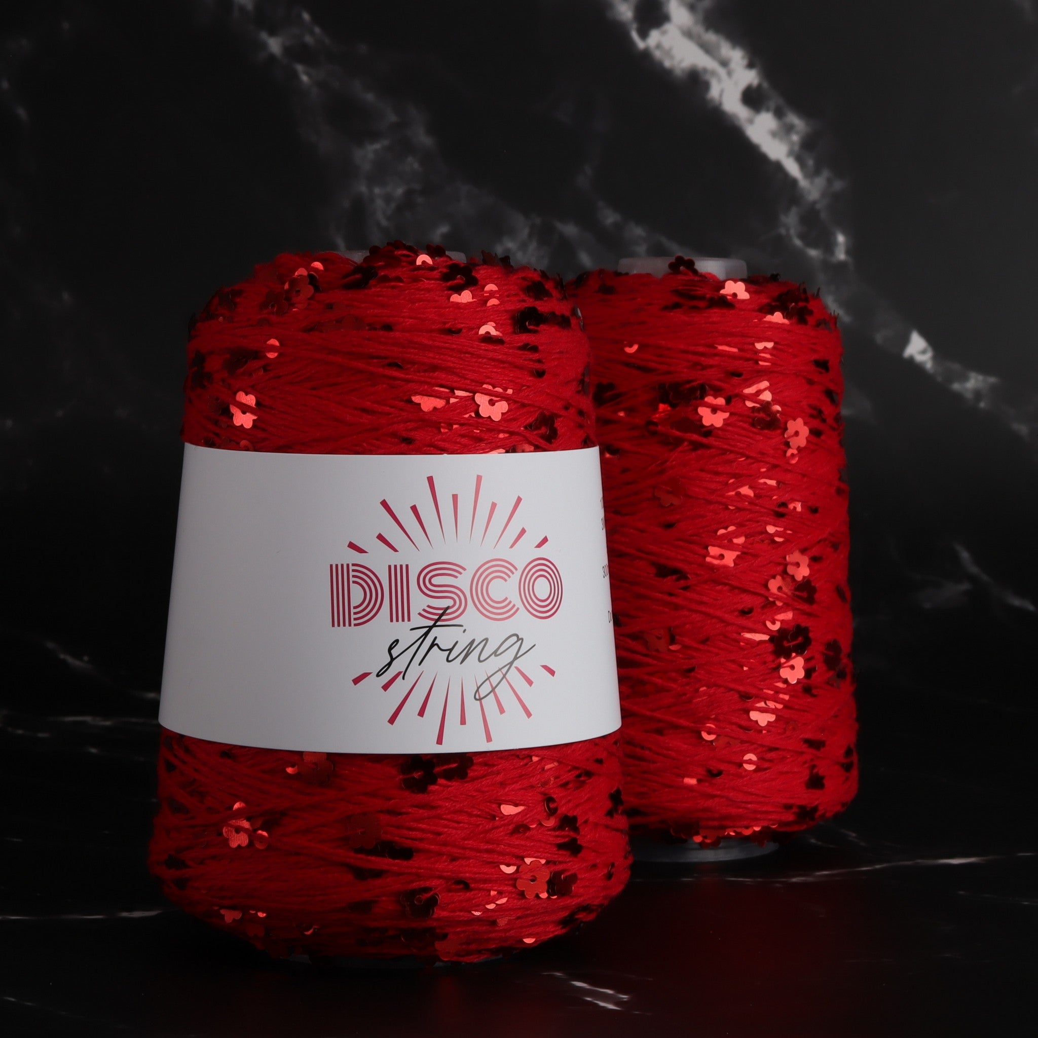 Stitch Lane Yarns Disco String in colourway Disco Diva Red – 5ply weight cotton yarn