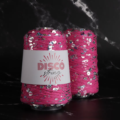 Stitch Lane Yarns Disco String in colourway Funky Town Fuchsia – 5ply weight cotton yarn