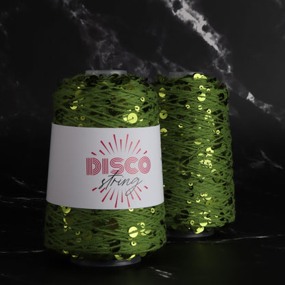 Stitch Lane Yarns Disco String in colourway Groove Machine Green – 5ply weight cotton yarn