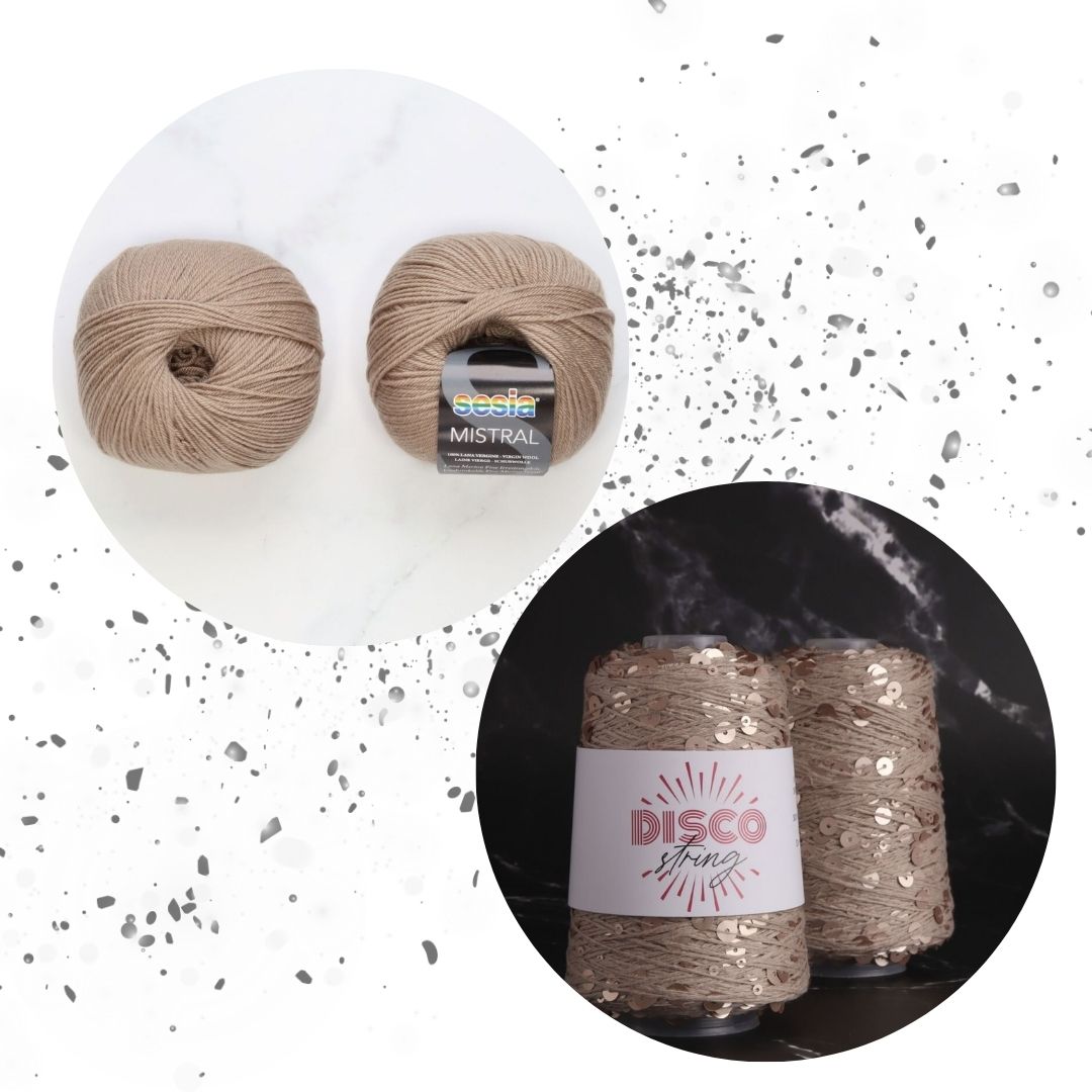 Sparkles Tee Yarn kit, colourway Champagne