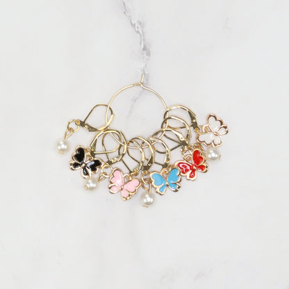 Skein Sisters Enamel Stitch Markers - Various Styles – Butterfly Pearl