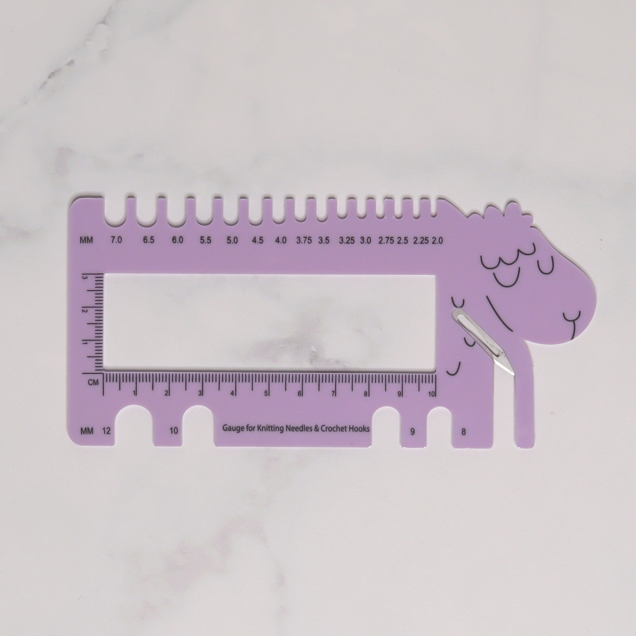 Skein Sisters Sheepy Gauge Ruler Cutter – Purple