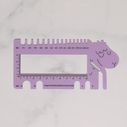 Skein Sisters Sheepy Gauge Ruler Cutter – Purple