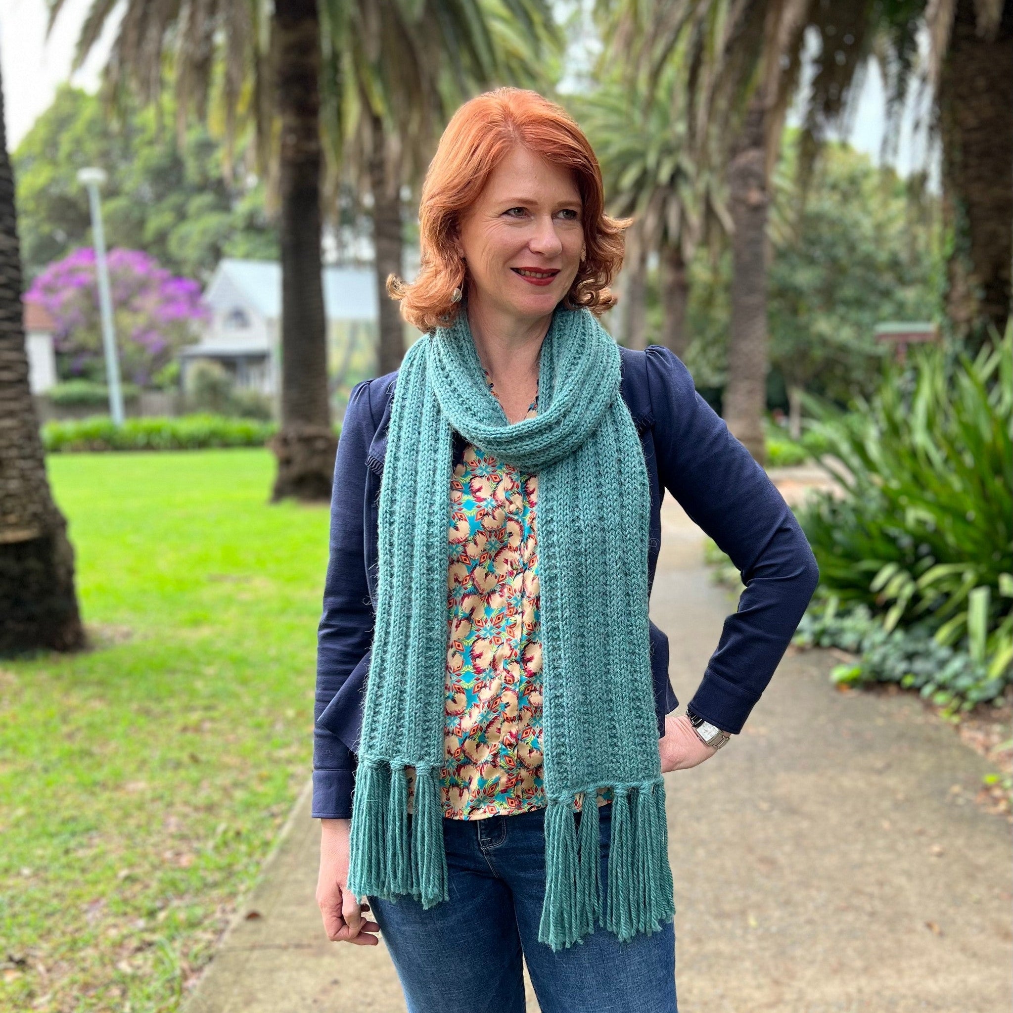 Skein Sisters Trackwork Scarf knitting kit
