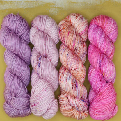 Poet Worsted – Four Colour Set in colourway Phantoms Forever – 10ply weight merino, nylon, silk yarn