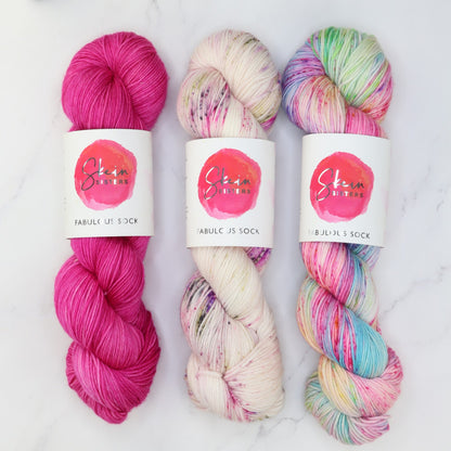 Fiber Fest Yarn kit in Fabulous Sock, colourway All Dolled Up