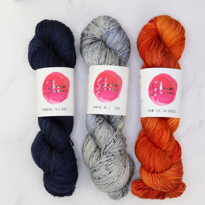 Fiber Fest Yarn kit in Fabulous Sock, colourway Disco Inferno