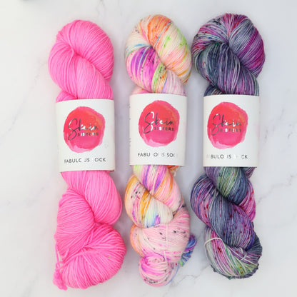 Fiber Fest Yarn kit in Fabulous Sock, colourway Fruit Tingle