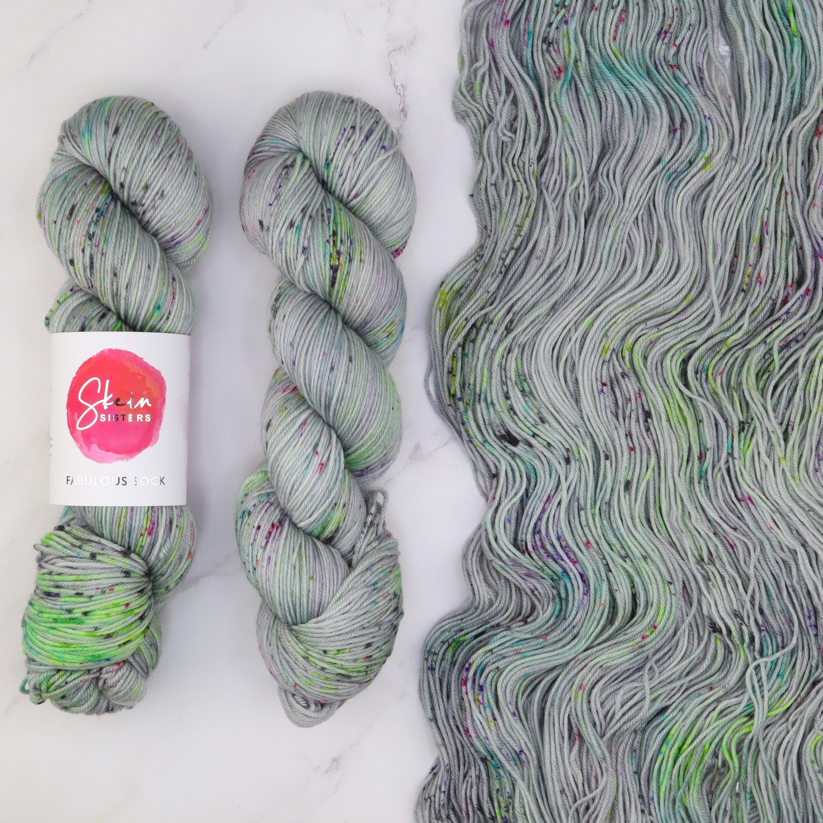 Skein Sisters Fabulous Sock in colourway Aliens Exist – 4ply weight merino, nylon yarn