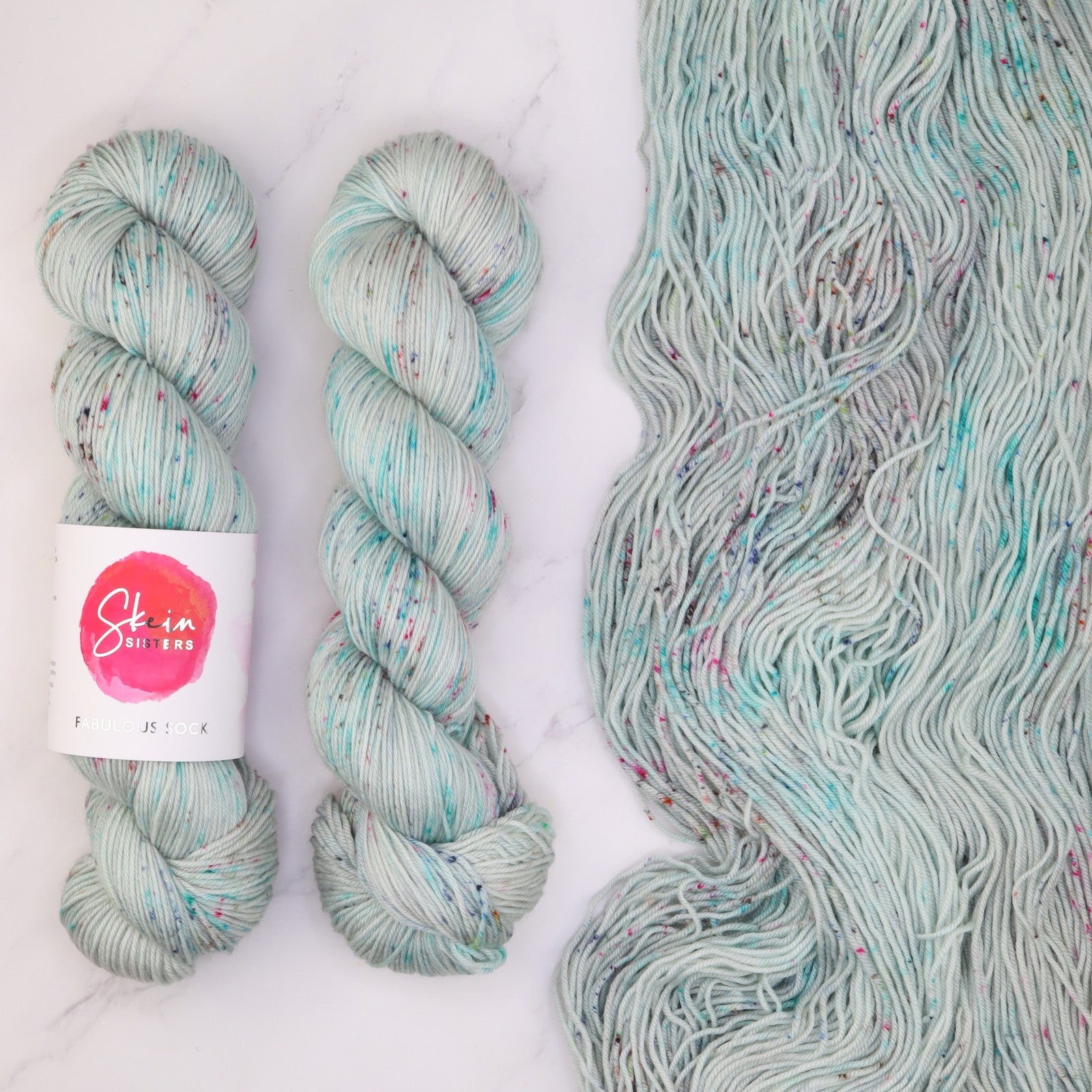 Skein Sisters Fabulous Sock in colourway Bubble Bath – 4ply weight merino, nylon yarn