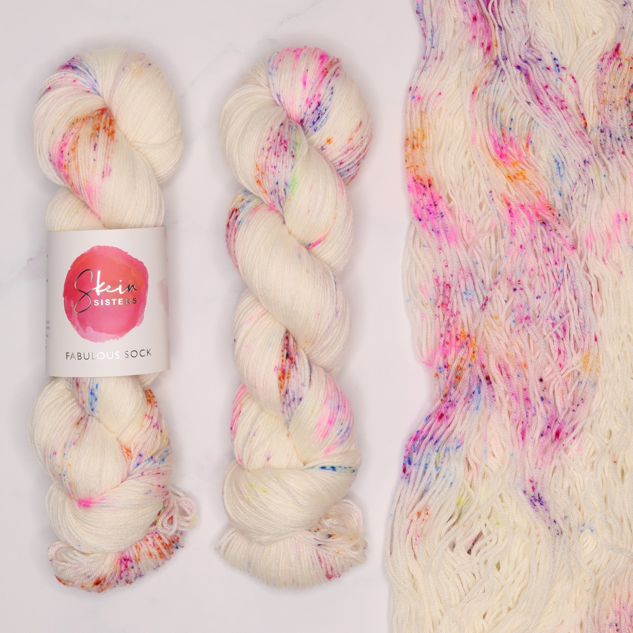 Skein Sisters Fabulous Sock in colourway Fairy Footsteps – 4ply weight merino, nylon yarn