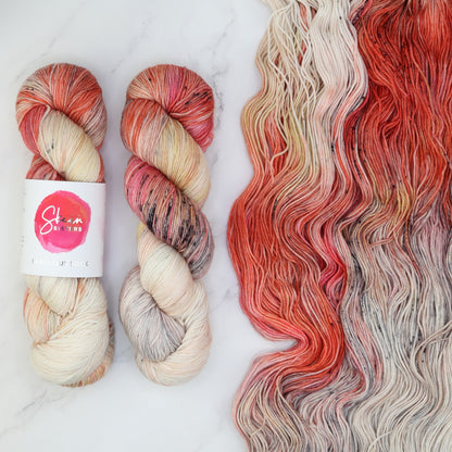 Skein Sisters Fabulous Sock in colourway Flamboyance – 4ply weight merino, nylon yarn