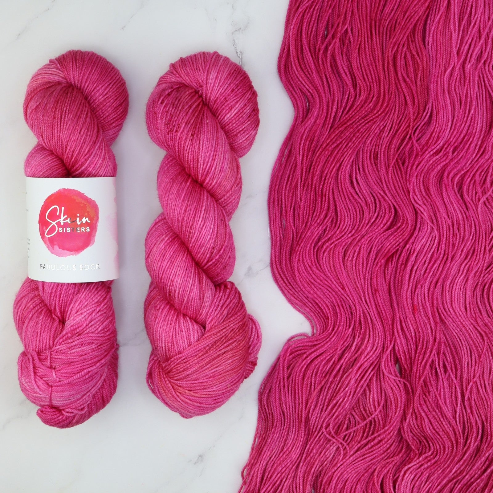 Skein Sisters Fabulous Sock in colourway Fuchsia Proof – 4ply weight merino, nylon yarn