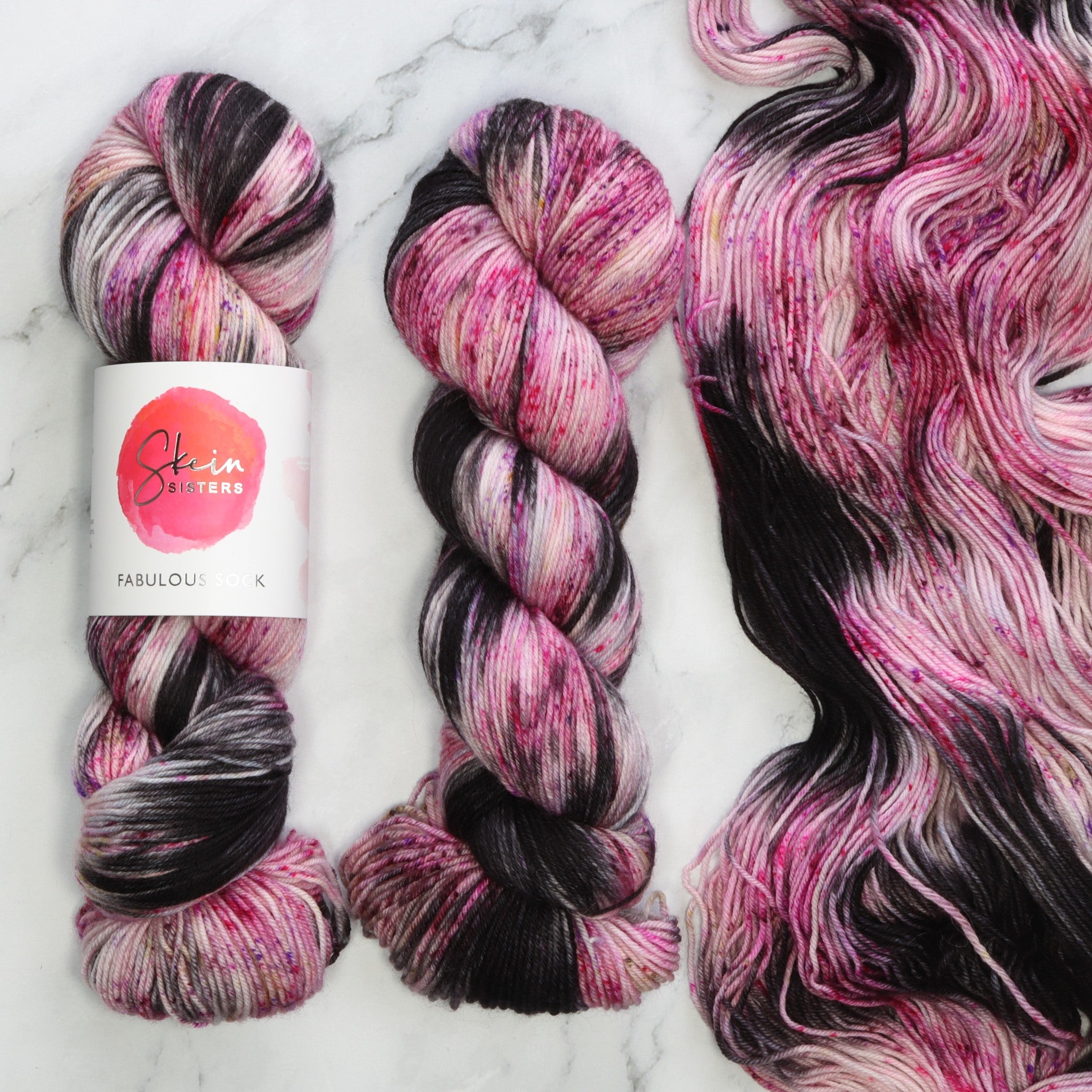 Skein Sisters Fabulous Sock in colourway Last Dance – 4ply weight merino, nylon yarn