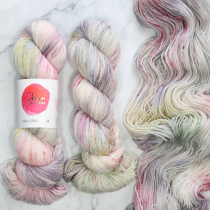 Skein Sisters Fabulous Sock in colourway Lullaby – 4ply weight merino, nylon yarn