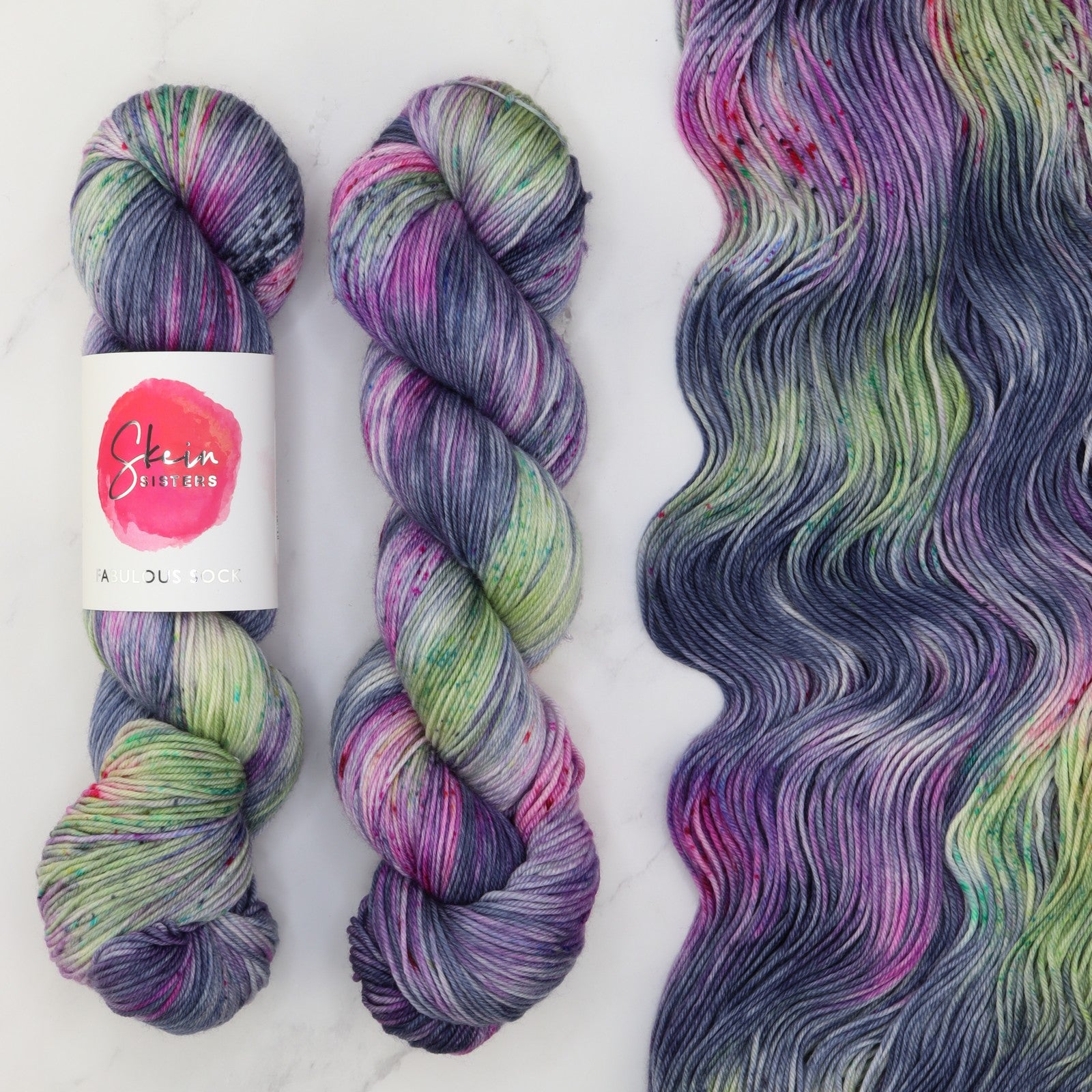 Skein Sisters Fabulous Sock in colourway Passionflower – 4ply weight merino, nylon yarn