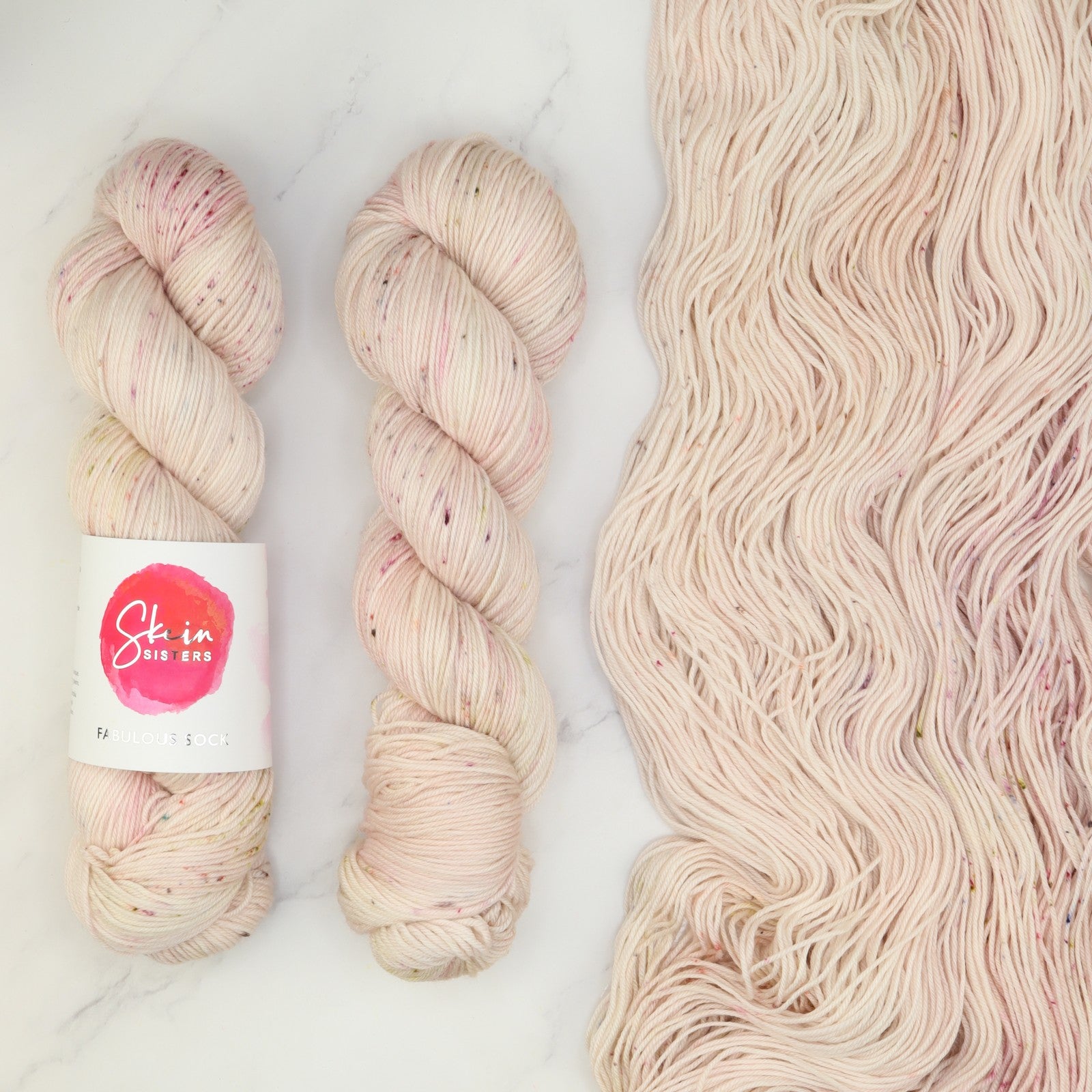Skein Sisters Fabulous Sock in colourway Romantic – 4ply weight merino, nylon yarn