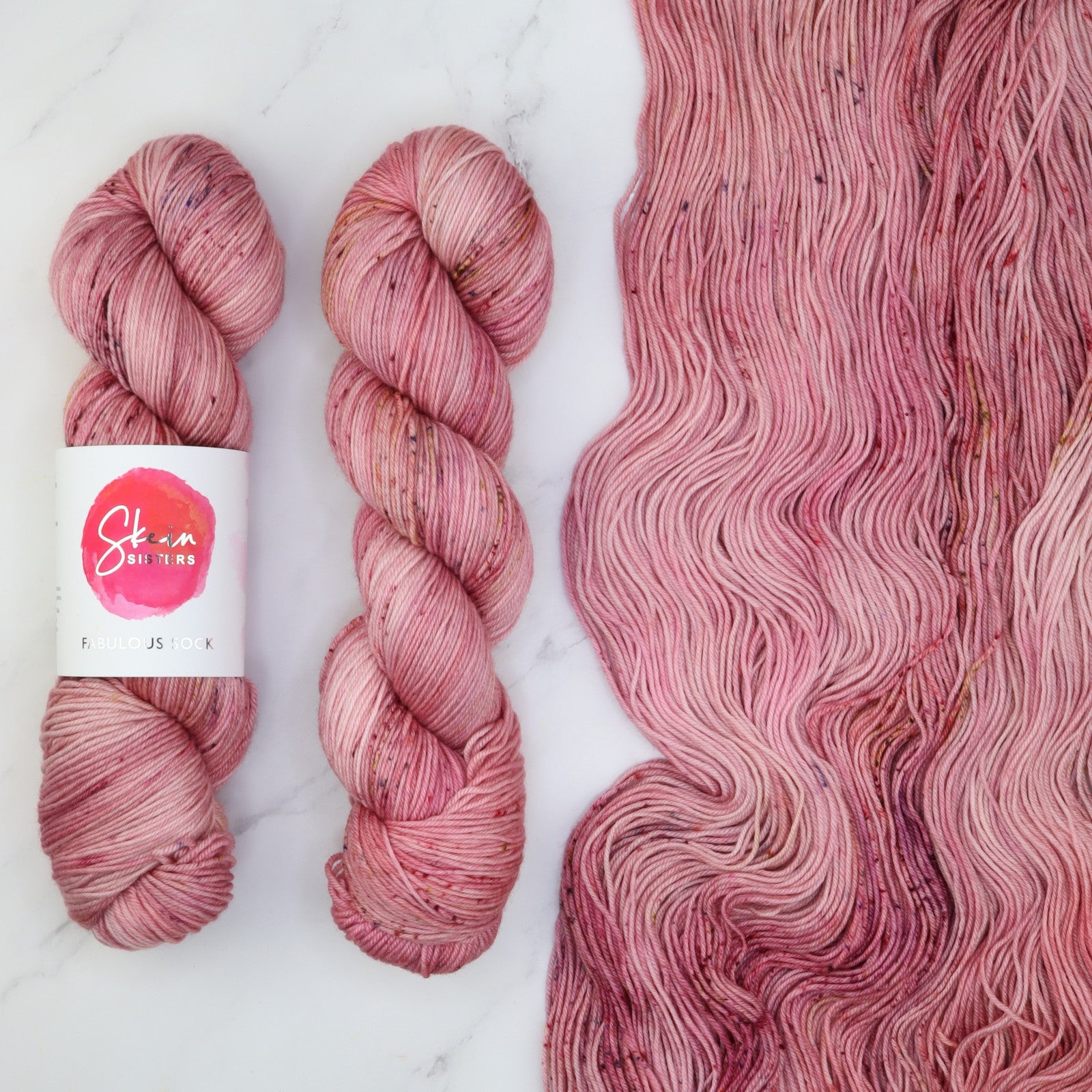 Skein Sisters Fabulous Sock in colourway You Make Me Blush – 4ply weight merino, nylon yarn