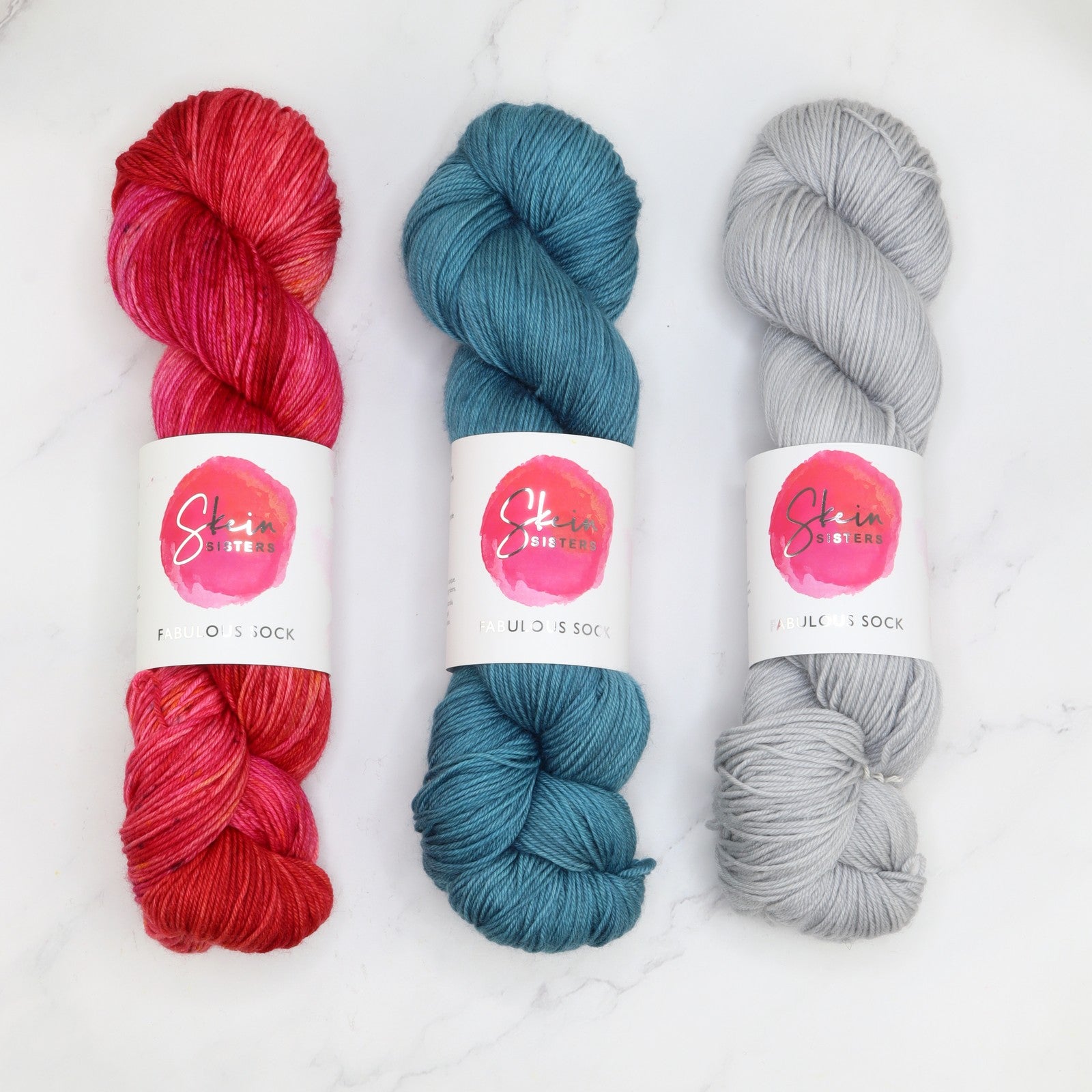 Fabulous Sock Three Colour Sets in colourway Firetail A – 4ply weight merino, nylon yarn