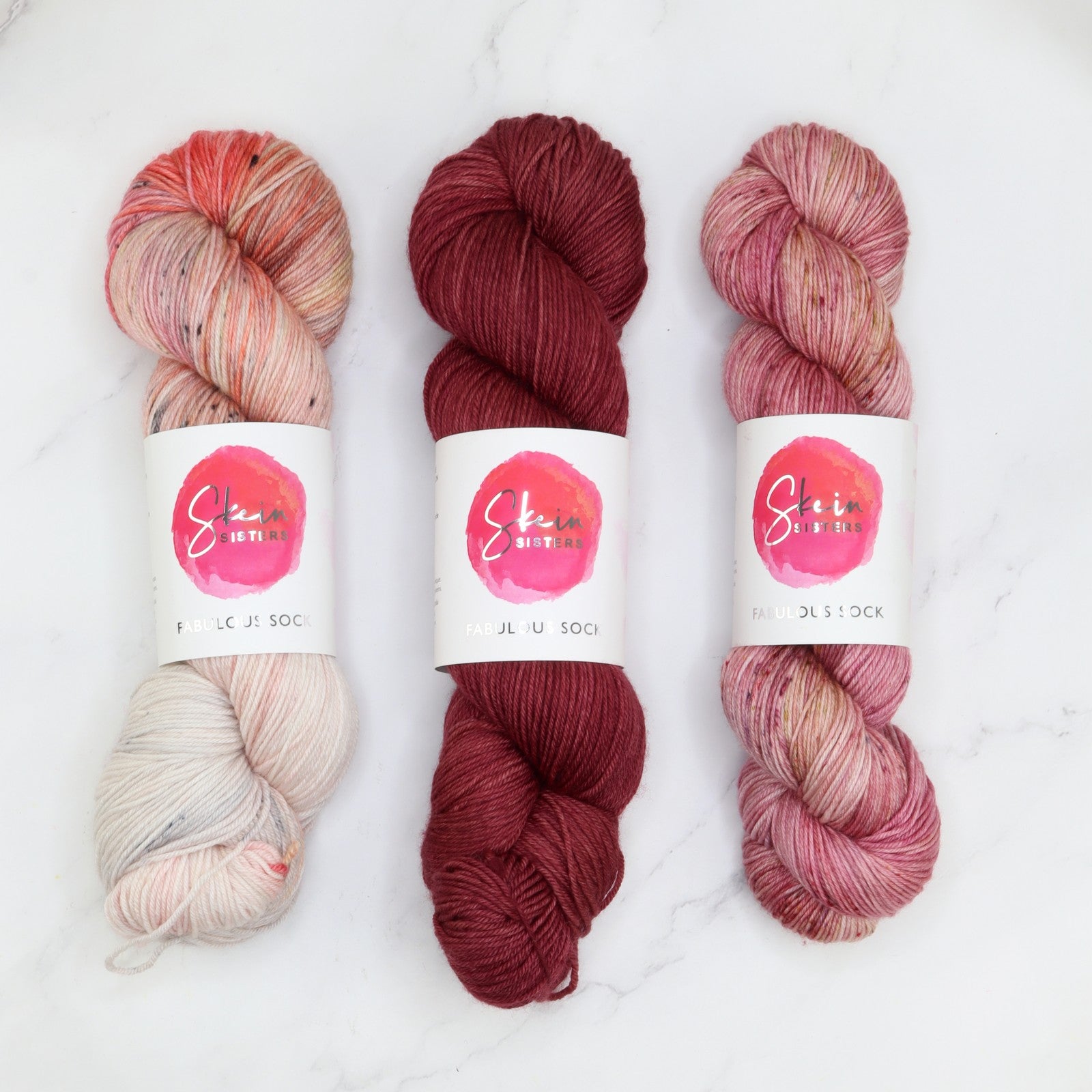 Fabulous Sock Three Colour Sets in colourway Incense A – 4ply weight merino, nylon yarn