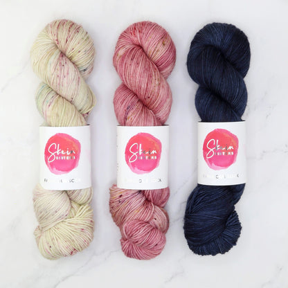 Fabulous Sock Three Colour Sets in colourway Rococo – 4ply weight merino, nylon yarn