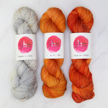 Art Nouveau Sweater kit in Fabulous Sock, colourway Aerospace
