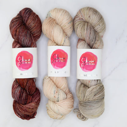 Art Nouveau Sweater kit in Fabulous Sock, colourway Antique Shop