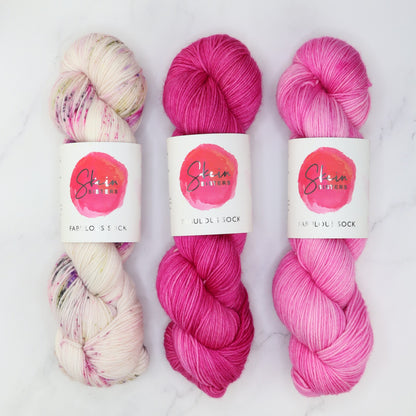 Art Nouveau Sweater kit in Fabulous Sock, colourway Ethereal