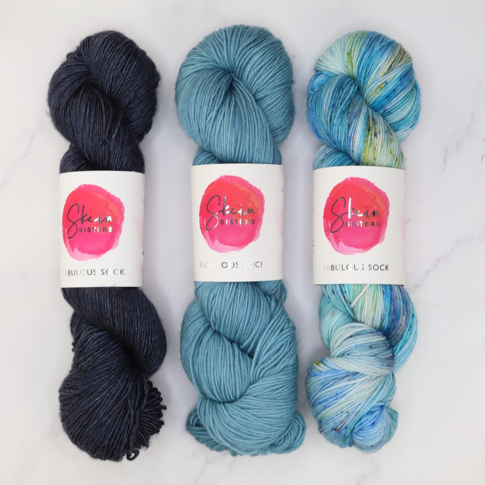 Art Nouveau Sweater kit in Fabulous Sock, colourway Hollow Sky