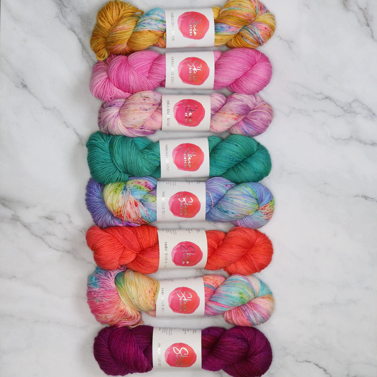 Westknits MKAL 2026 Color Kaleidoscope Kit in Skein Sisters Fabulous Sock, colourway All Dolled Up