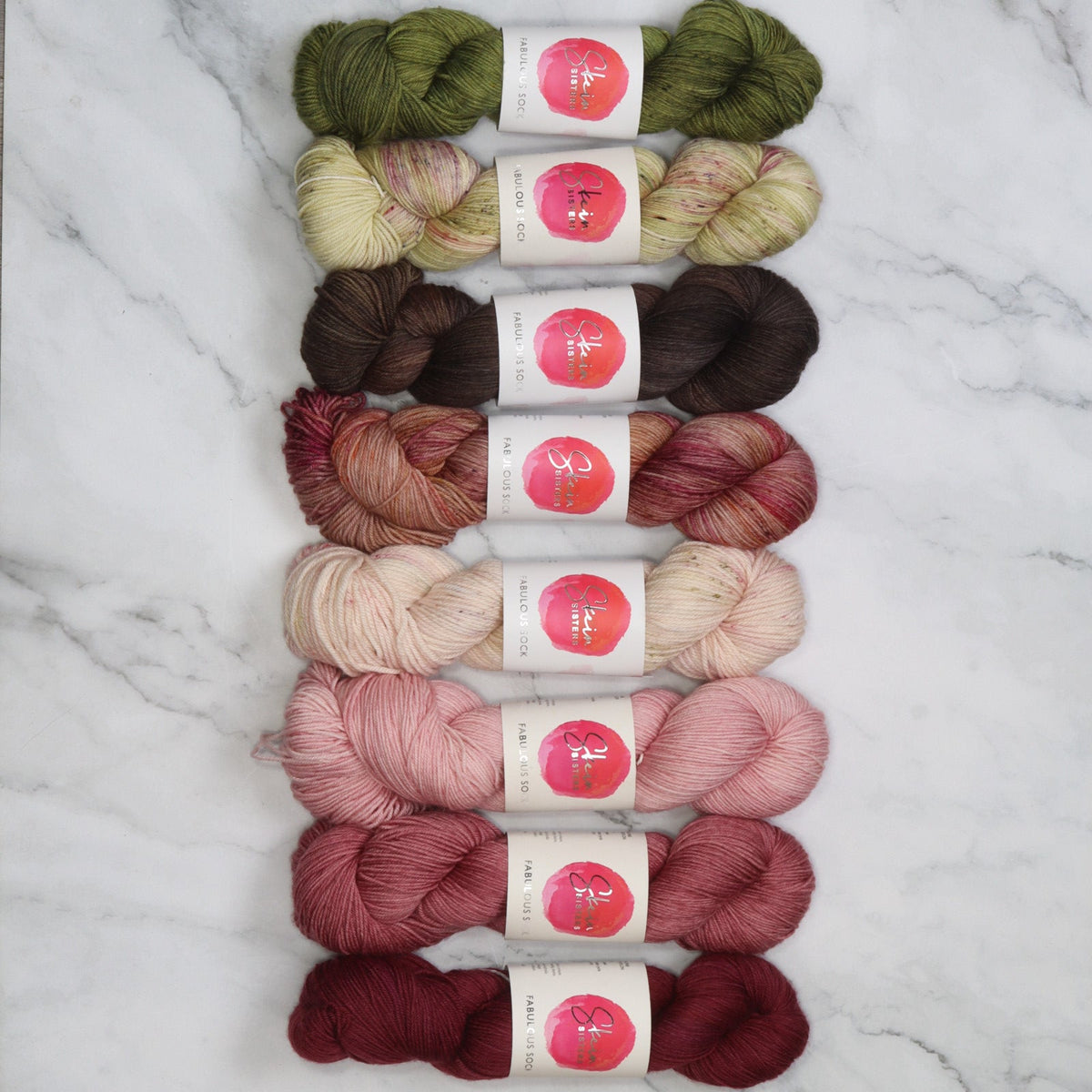 Westknits MKAL 2026 Color Kaleidoscope Kit in Skein Sisters Fabulous Sock, colourway Sisterhood