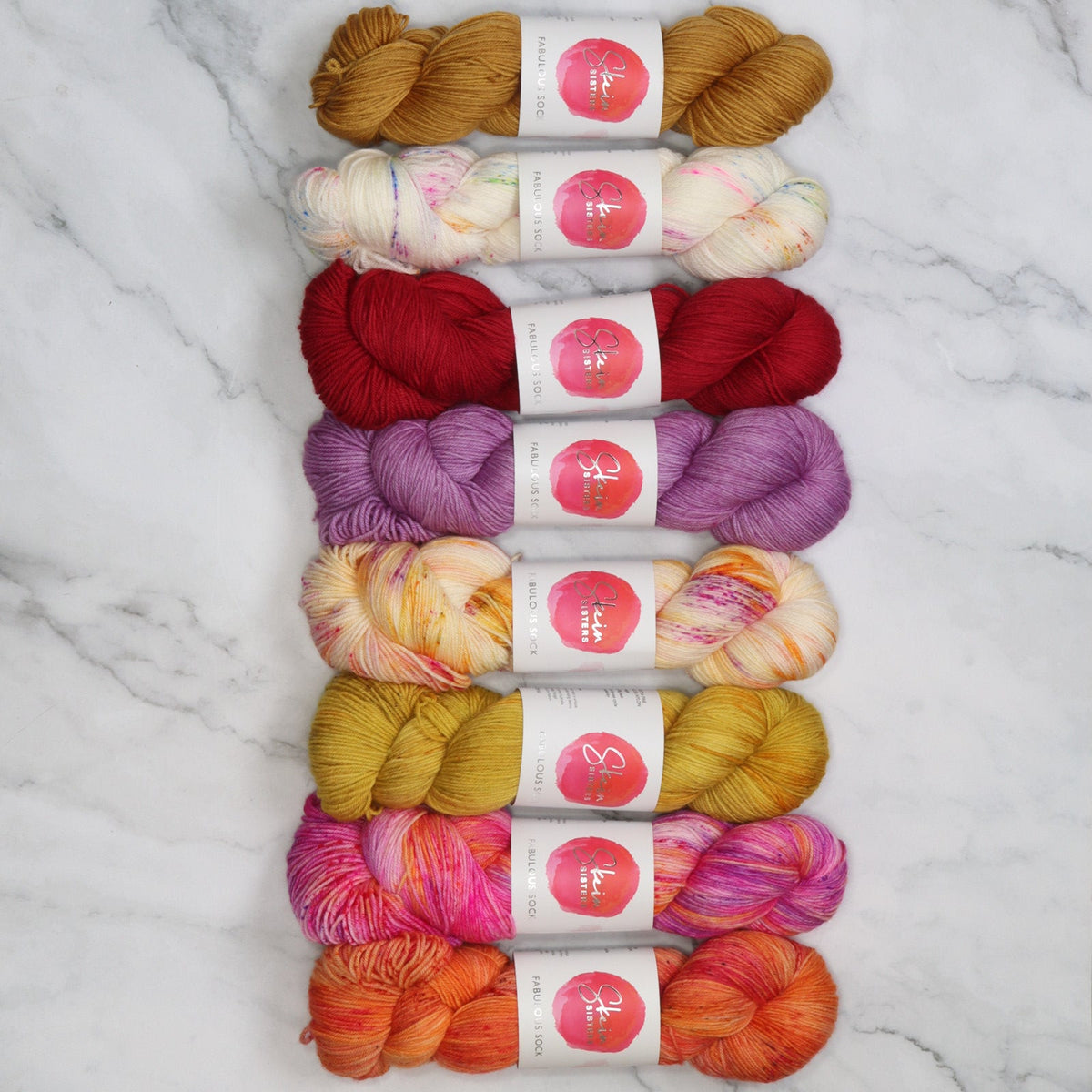 Westknits MKAL 2026 Color Kaleidoscope Kit in Skein Sisters Fabulous Sock, colourway Sunray