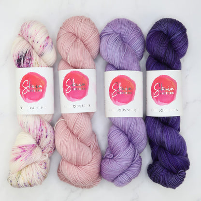 Fabulous Sock Gradient Sets in colourway Jacaranda – 4ply weight merino, nylon yarn