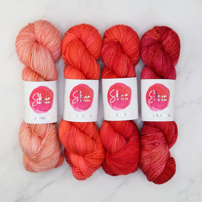 Fabulous Sock Gradient Sets in colourway Coral Column – 4ply weight merino, nylon yarn