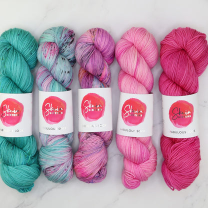 Fabulous Sock Gradient Sets in colourway Fairytopia – 4ply weight merino, nylon yarn