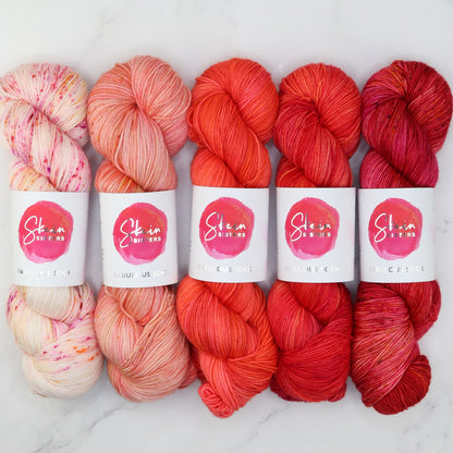 Fabulous Sock Gradient Sets in colourway Heatwave – 4ply weight merino, nylon yarn